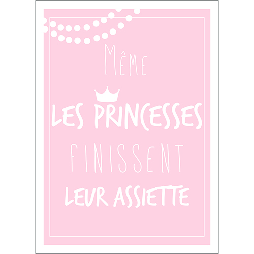 Sticker autocollant princesse rose pâle pour décoration de cuisine et de salle à manger