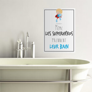 Sticker mural Superheros au dessus d'une baignoire