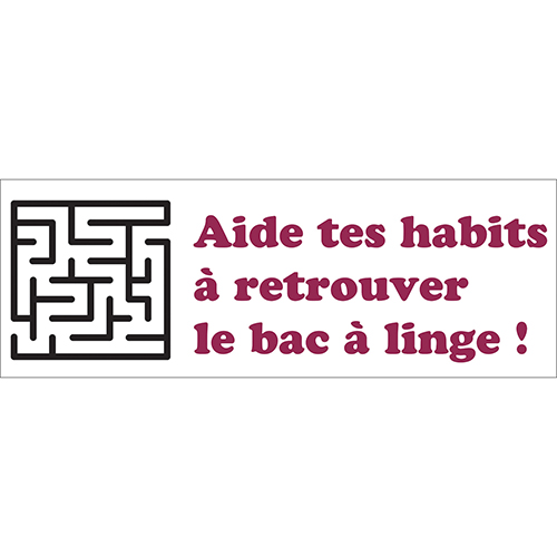 Sticker autocollant pour enfants sur le rangement du linge décoration buanderie