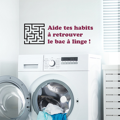 Autocollant jeu pour le rangement du linge décoration de buanderie