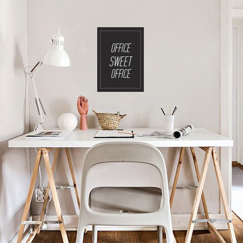 Autocollant gris foncé format affiche pour déco de bureau citation 