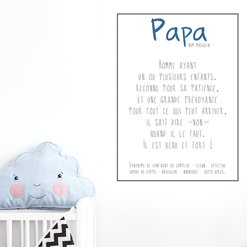 Sticker mural Papa posé dans une chambre d'enfant