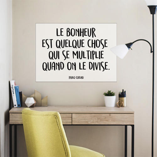 Sticker mural Le bonheur se multiplie au dessus d'un bureau