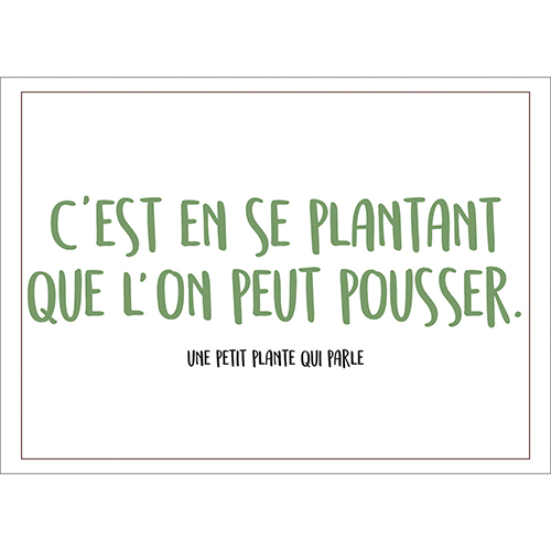 Sticker autocollant citation humoristique plante pour décoration intérieur de maison