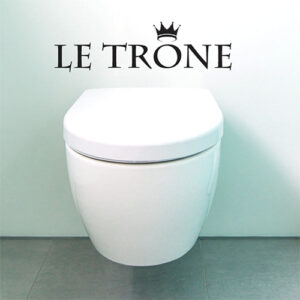 Autocollant citation "le trone" noir pour décoration de toilettes