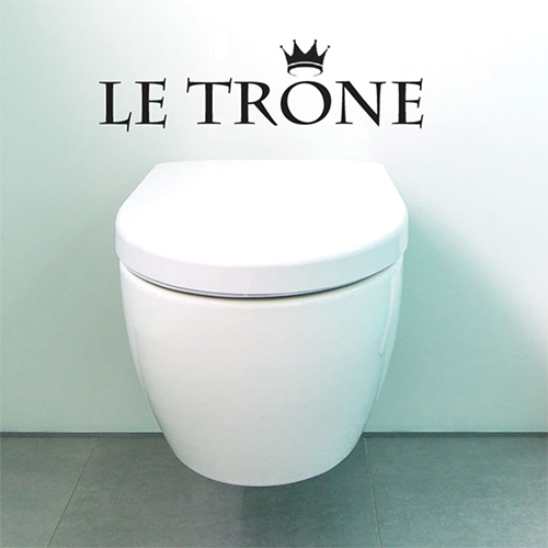 Sticker mural humoristique le trone pour toilettes et salle de bain