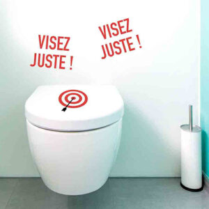 Adhésif décoration cible de fléchette pour toilette humour pour petits et grands