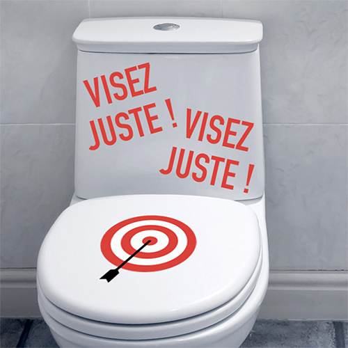 Autocollant rouge mural humour pour petits et grands idéal pour la décoration des toilettes