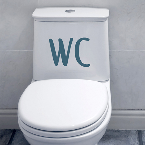 Adhésif WC citation pour décoration de toilette grise