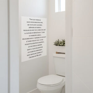 Sticker mural dans une salle de bain citation Vous Qui venez