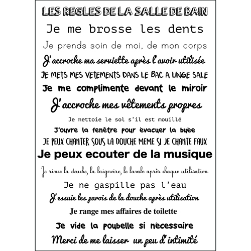 Sticker affiche murale humoristique pour salle de bain et douche Sticker adhésif affiche murale humoristique pour salle de bain et douche