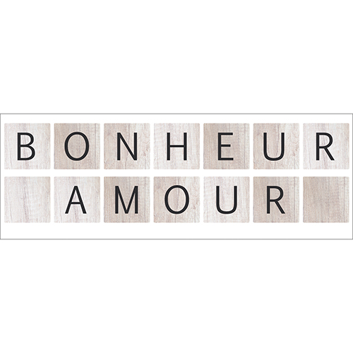 Sticker adhésif texte pour déco de murs citation sur le bonheur et l'amour