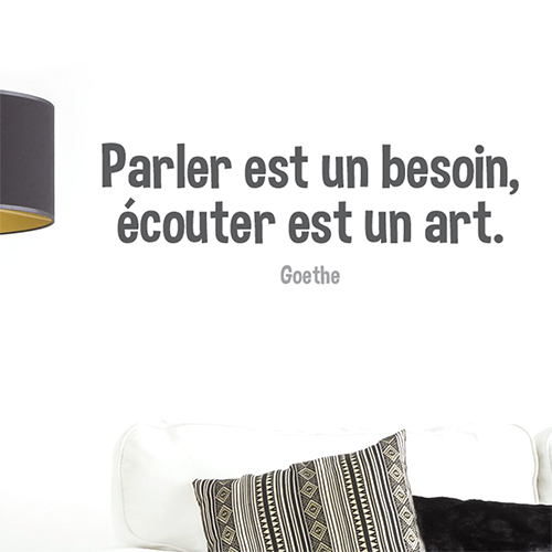 Sticker Parler est un besoin décoration murale dans un salon