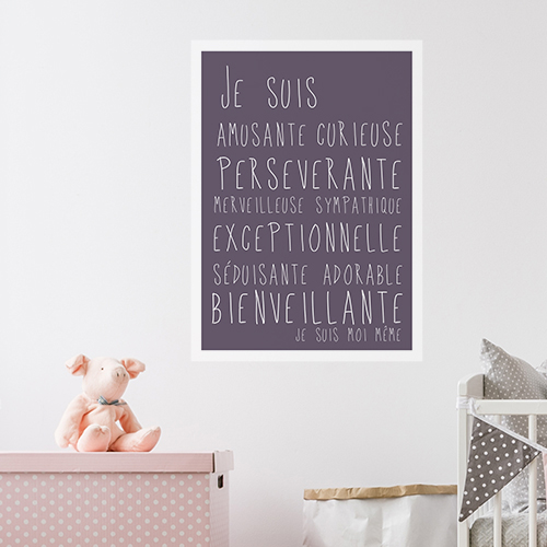 Autocollant pour mur gris de salle à manger décoration citation définition de broche