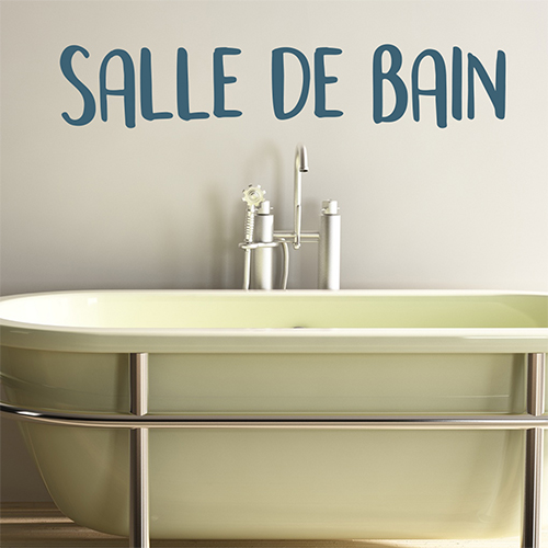 Sticker adhésif citation Salle de bain au dessus d'une baignoire