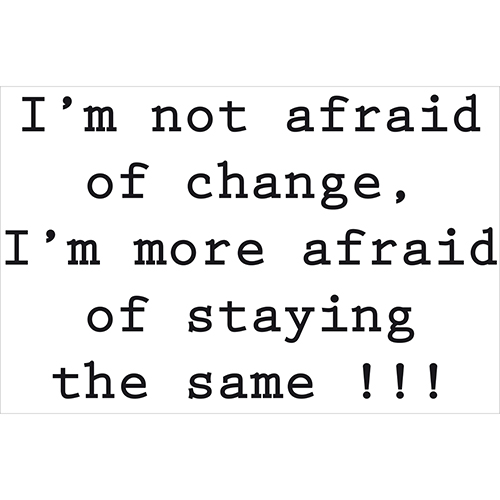 Sticker citation IM NOT AFRAID noir écriture type machine à écrire
