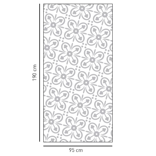 sticker format rectangulaire 4 pétales de fleurs pour vitre de douche