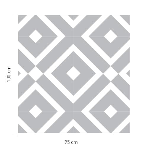 Sticker format carré motif losange Pompéï pour douche