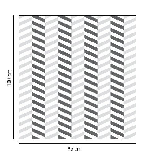 Sticker pour personnaliser la paroi de douche avec un carré simple à chevrons 3D