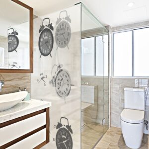 Adhésif pour paroi de douche décoration Tic Tac gris de salle de bain moderne