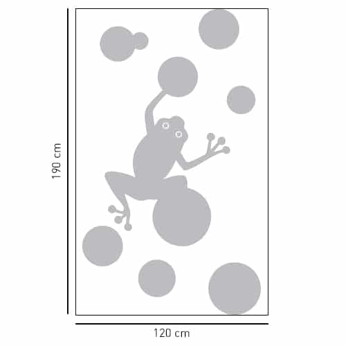 Sticker autocollant décoration gris Grenouille pour salle de bain