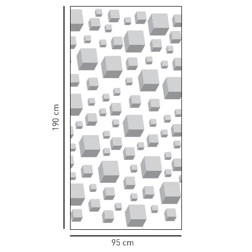 Autocollant sticker cubes 3D sticker gris pour décoration douche