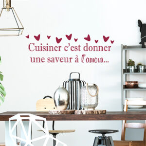 Sticker Cuisiner saveur déco au dessus d'une table à manger