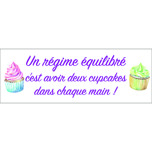 Sticker adhésif Régime équilibré violet citation