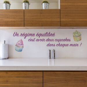 Sticker déco Régime au dessus d'un plan de travail