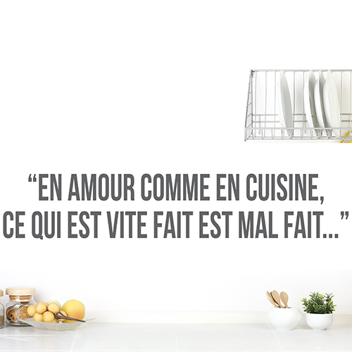 Citation et phrase murale en métal Amour cuisine - artsdeszifs