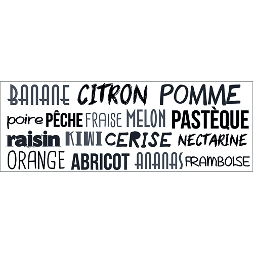 Sticker mural pour cuisine citation Ananas Citron