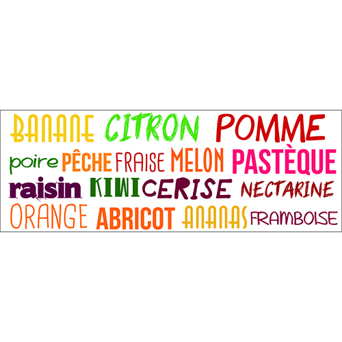 Sticker déco Banane Citron multicolore citation