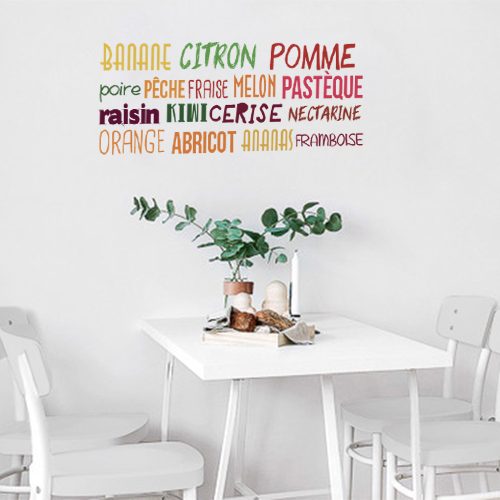 Sticker mural Banane citron au dessus d'une petite table de salon