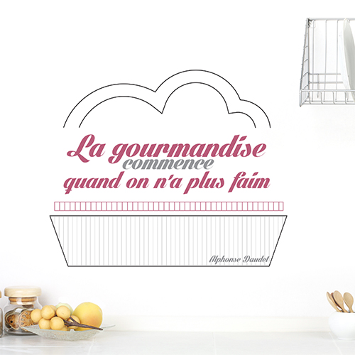 Sticker mural sur fond blanc La gourmandise