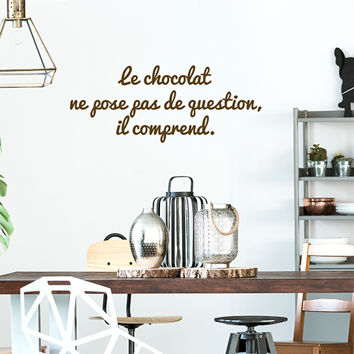 Sticker autocollant Le chocolat déco au dessus d'une table de salon