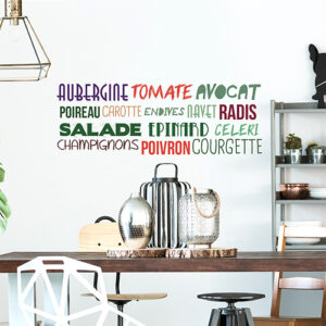 Sticker autocollant Aubergine Tomate au dessus d'une table dans un salon