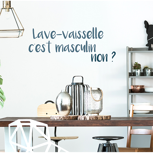 Sticker Lave vaisselle déco pour mur au dessus d'une table de salon