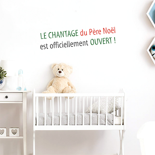 Autocollant mural chambre d'enfant chantage père noel