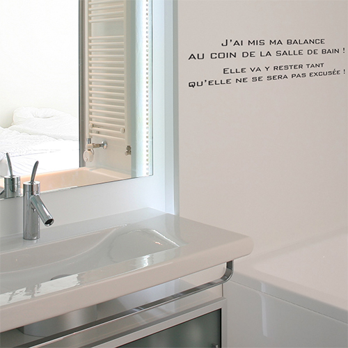 sticker citation pour salle de bain balance