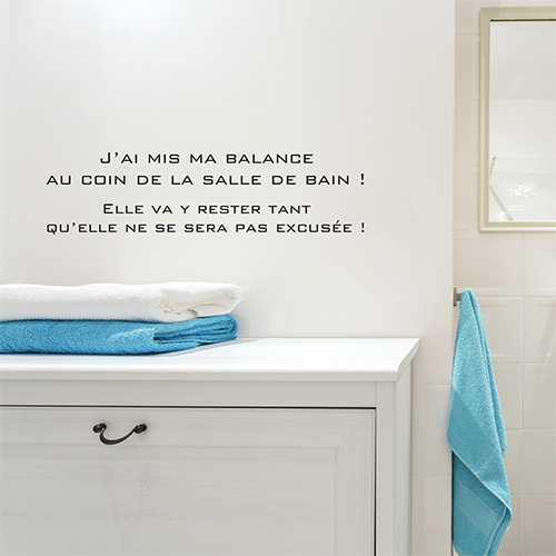 sticker citation pour salle de bain balance