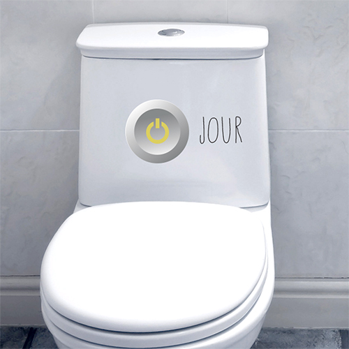 sticker collant nuit interrupteur collé sur un WC moderne