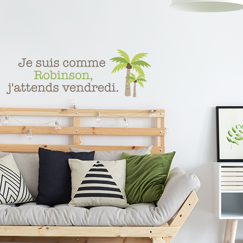 Salon moderne et fleuri décoré avec un sticker je recherche l'extra