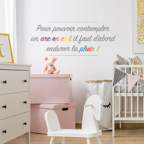 Sticker Citation Arc En Ciel Decoration