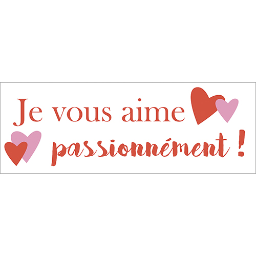 Sticker sentimentale famille je vous aime passionément pour déco murale