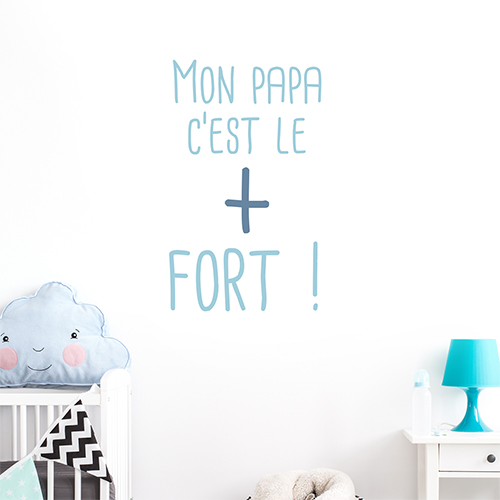 Adhésif mural bleu citation pour deco de chambre d'enfant