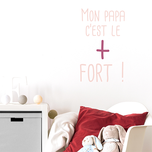 Adhésif citation murale rose pour chambre d'enfant