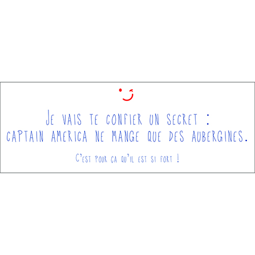 Sticker décoratif pour enfants citation Je vais te confier un secret Captain America