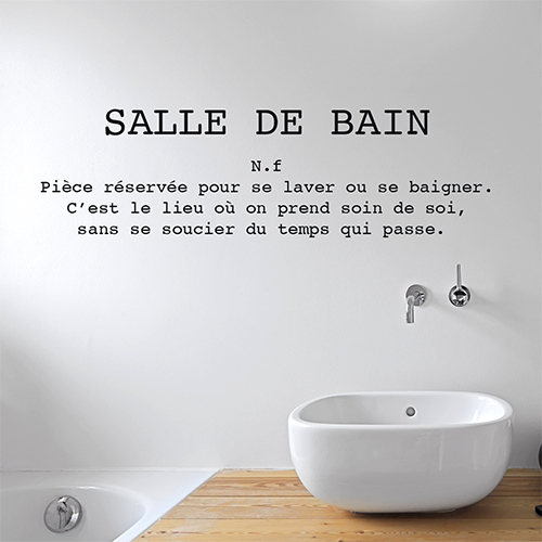 Salle de bain moderne avec un sticker définition Salle de bain au dessus du lavabo