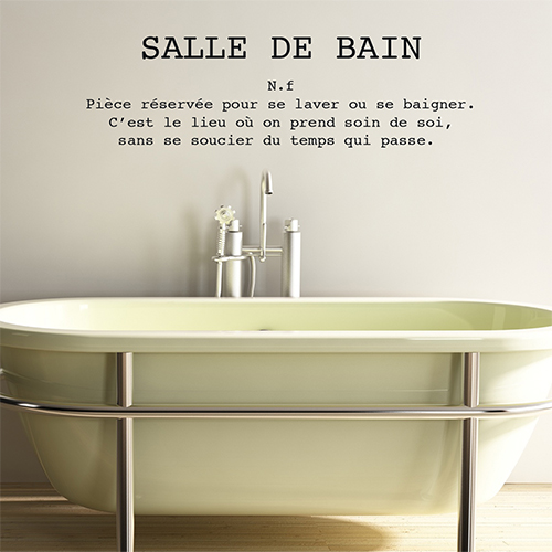 Baignoire moderne avec un sticker définition Salle de bain collé sur le mur