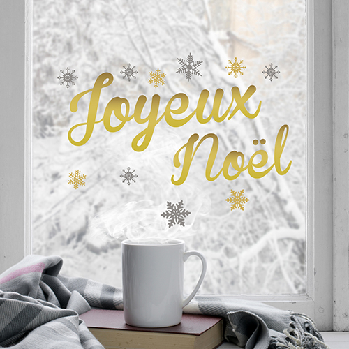 Sticker électrostatique pour vitre, pères noël déco fenêtre fête